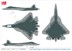 Bild von Su-57 Stealth Fighter Red 52, Russian Air Force 2022. Metallmodell 1:72 Hobby Master HA6804. VORANKÜNDIGUNG, LIEFERBAR ANFANGS JULI